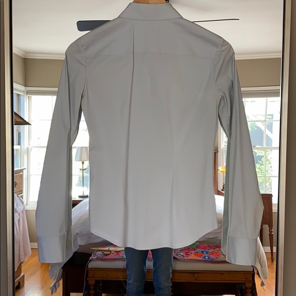 Theory light blue blouse for the office Sz P/TP - Picture 2 of 4